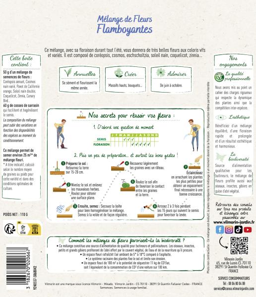 Mélanges de fleurs - Fleurs Flamboyantes - 25 m² - Mélange de fleurs - MEDIA_PACKAGING_VERSO
